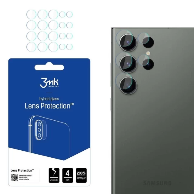 Захисне скло для камери 3mk Lens Protect (4 PCS) для Samsung Galaxy S23 Ultra (S918) (5903108512558)