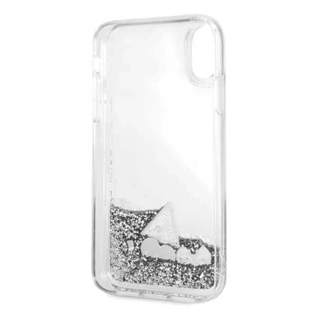 Чехол Guess Glitter Hearts для iPhone XR Silver (GUHCI61GLHFLSI)