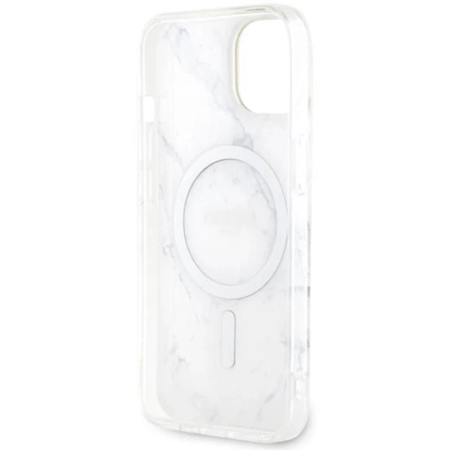 Чохол Guess Marble для iPhone 14 Plus White with MagSafe (GUE002786-0)