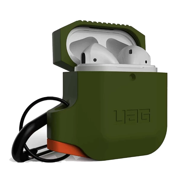 Чехол UAG для Airpods Silicone Olive Drab/Orange (10185E117297)