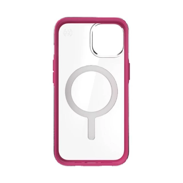 Чехол Speck Presidio Perfect-Clear with Impact Geometry для iPhone 14 | 13 Clear Digital Pink with MagSafe (840168522231)