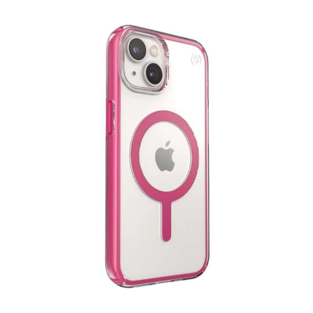 Чохол Speck Presidio Perfect-Clear with Impact Geometry для iPhone 14 | 13 Clear Digital Pink with MagSafe (840168522231)