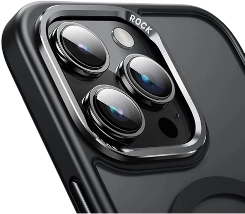 Чехол ROCK Metal-Lens Shield Series Protection Case Magnetic для iPhone 15 Plus Black (6975653084865) - 1