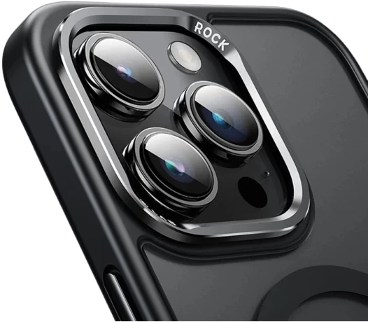 Чохол ROCK Metal-Lens Shield Series Protection Case Magnetic для iPhone 15 Black (6975653085077) - 1