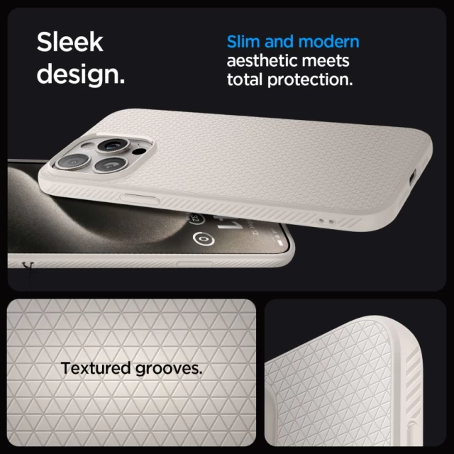 Чохол Spigen Liquid Air для iPhone 15 Pro Natural Titanium (ACS07217)