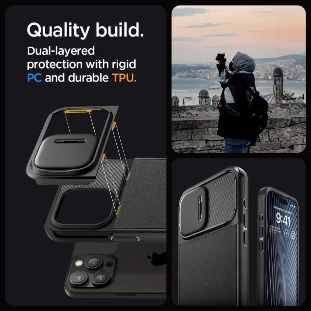 Чехол Spigen Optik Armor для iPhone 15 Pro Black with MagSafe (ACS07184)