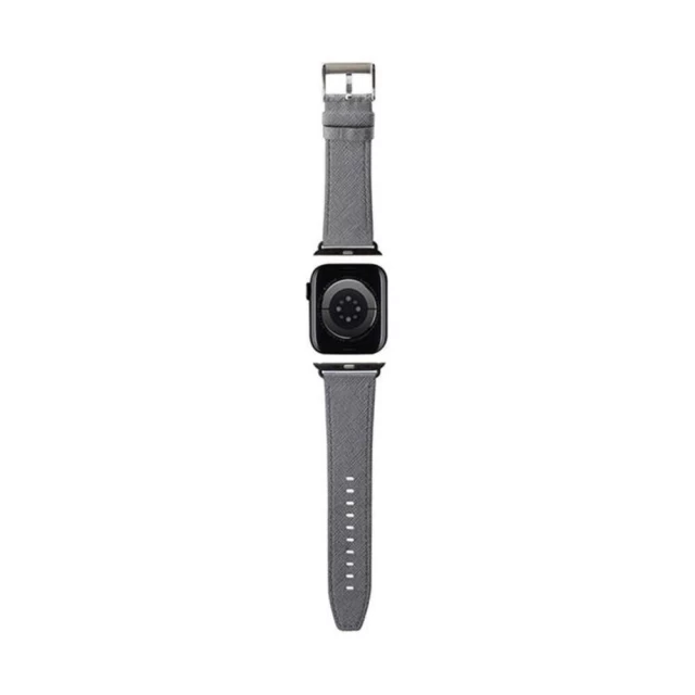 Ремешок Karl Lagerfeld Saffiano Monogram для Apple Watch 41 | 40 | 38 mm Silver (KLAWMSAKLHPG)