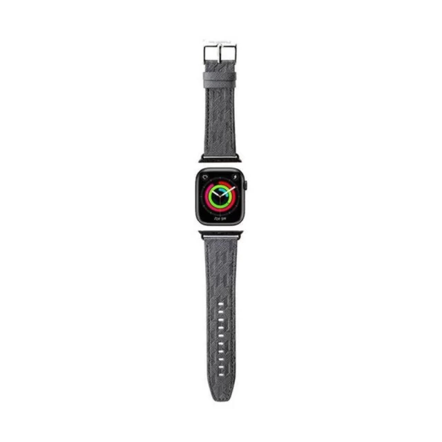 Ремінець Karl Lagerfeld Saffiano Monogram для Apple Watch 41 | 40 | 38 mm Silver (KLAWMSAKLHPG)
