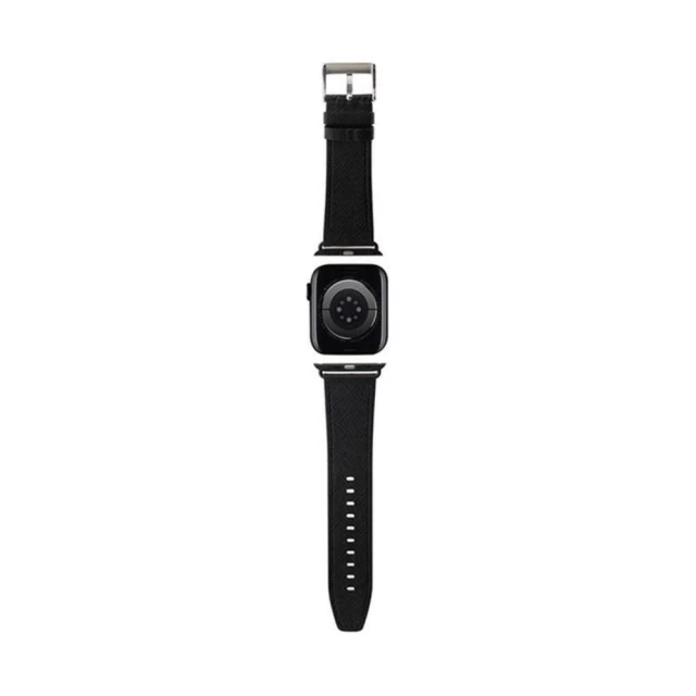 Ремінець Karl Lagerfeld Saffiano Monogram для Apple Watch 49 | 45 | 44 | 42 mm Black (KLAWLSAKLHPK)