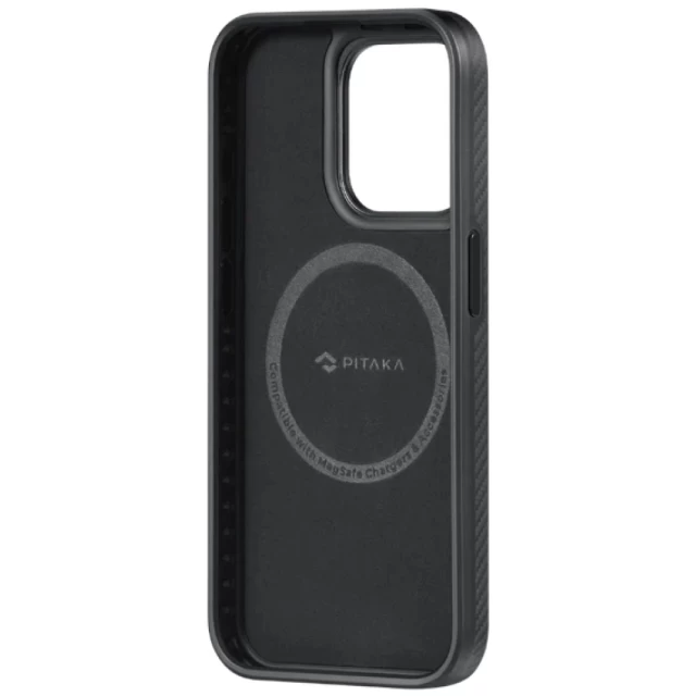 Чехол Pitaka MagEZ Case Pro 4 Twill 600D для iPhone 15 Pro Max Black Grey with MagSafe (KI1501PMPA)