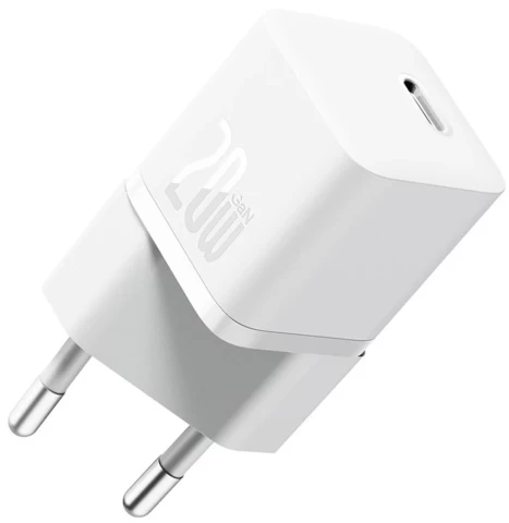 Мережевий зарядний пристрій Baseus GaN5 FC 20W USB-C White (CCGN050102) - 2