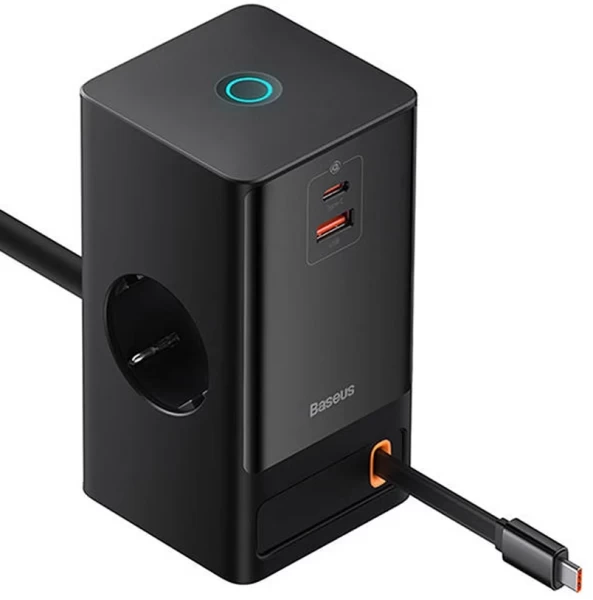 Мережевий зарядний пристрій Baseus PowerCombo Digital PowerStrip 65W USB-C Black (PSLR000301) - 2