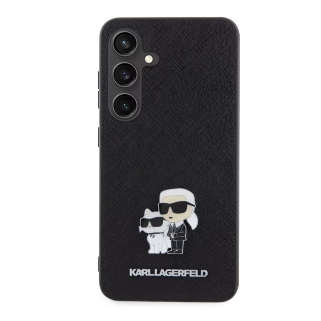 Чехол Karl Lagerfeld Saffiano Karl & Choupette Metal Pin для Samsung Galaxy S24 (S921) Black (KLHCS24SPSAKCMPK)