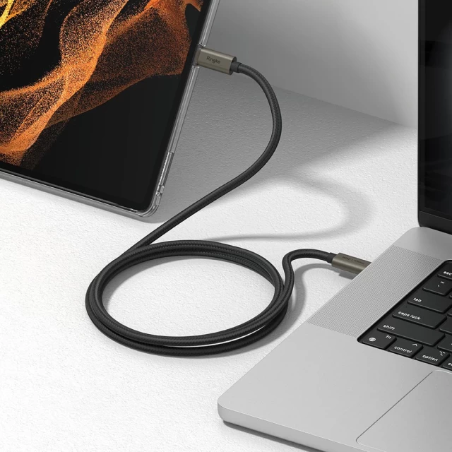 Кабель Ringke USB 3.2 Gen 2х2 USB-C to USB-C 240W 1m Black (8809961785061)