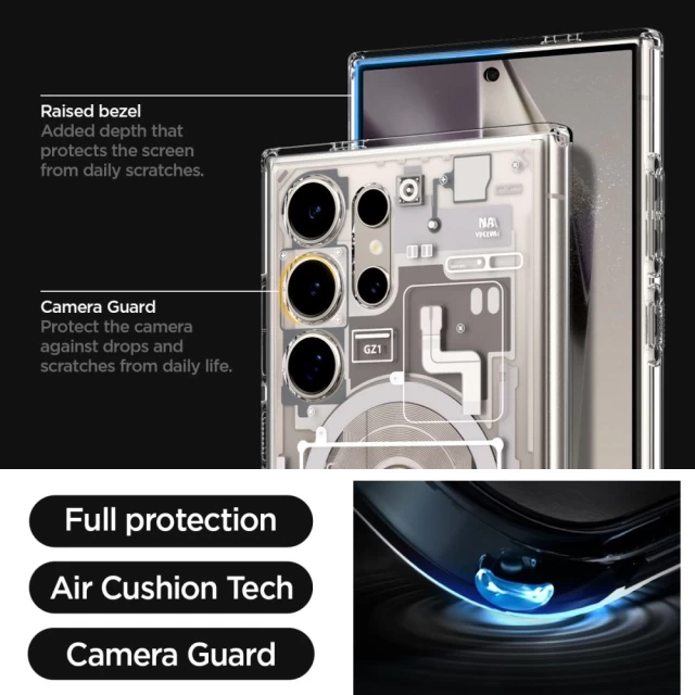 Чехол Spigen Ultra Hybrid Onetap для Samsung Galaxy S24 Ultra (S928) Zero One Natural Titanium with MagSafe (ACS07624)