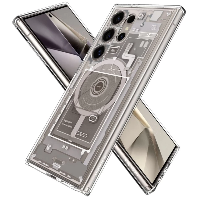 Чохол Spigen Ultra Hybrid Onetap для Samsung Galaxy S24 Ultra (S928) Zero One Natural Titanium with MagSafe (ACS07624)