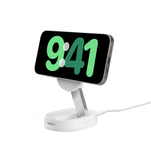 Беспроводное зарядное устройство Belkin BoostCharge Pro Magnetic Stand Qi2 15W White (WIA008BTWH)