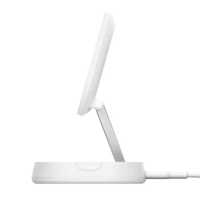 Бездротовий зарядний пристрій Belkin BoostCharge Pro Magnetic Stand Qi2 15W White (WIA008BTWH)