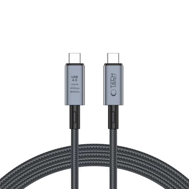 Кабель Tech-Protect UltraBoost Max USB-C to USB-C 2 m Grey (5906302308996)