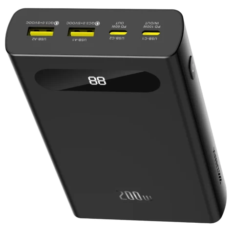 Портативний зарядний пристрій Zamax Flash Power Bank 200W 20000mAh QC3.0/PD3.0 Power Bank Black (ZM200W) - 1