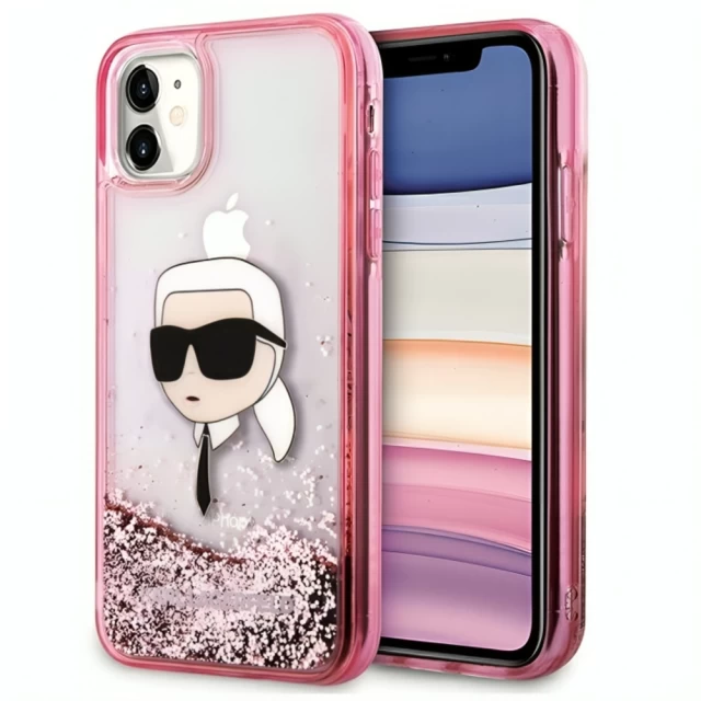 Чохол Karl Lagerfeld Glitter Karl Head для iPhone 11 | XR Pink (KLHCN61LNKHCP)