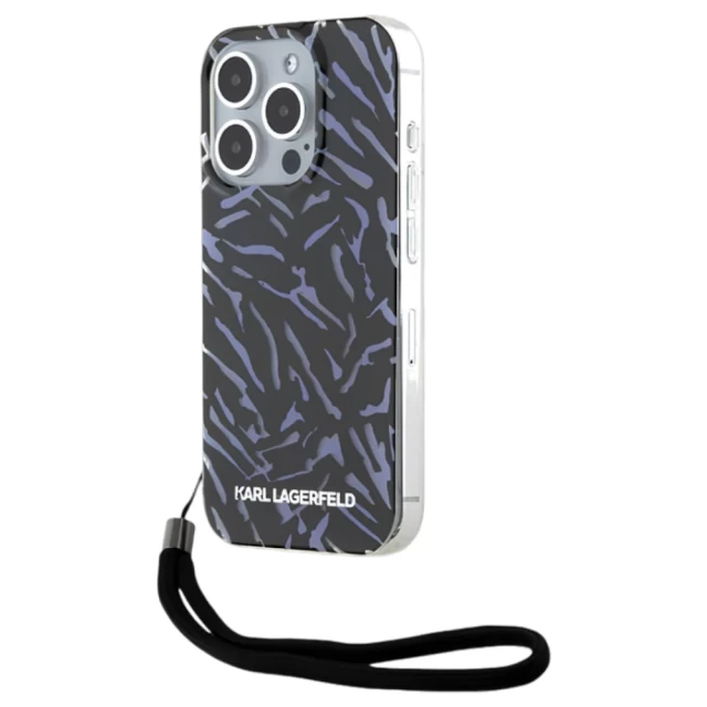 Чохол Karl Lagerfeld IML Zebra Pattern & Cord для iPhone 15 Pro Max Purple (KLHCP15XHZBPKCCU)