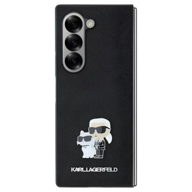 Чехол Karl Lagerfeld Saffiano Karl & Choupette Metal Pin для Samsung Galaxy Fold6 (F956) Black (KLHCZFD6SAPKCNPK)