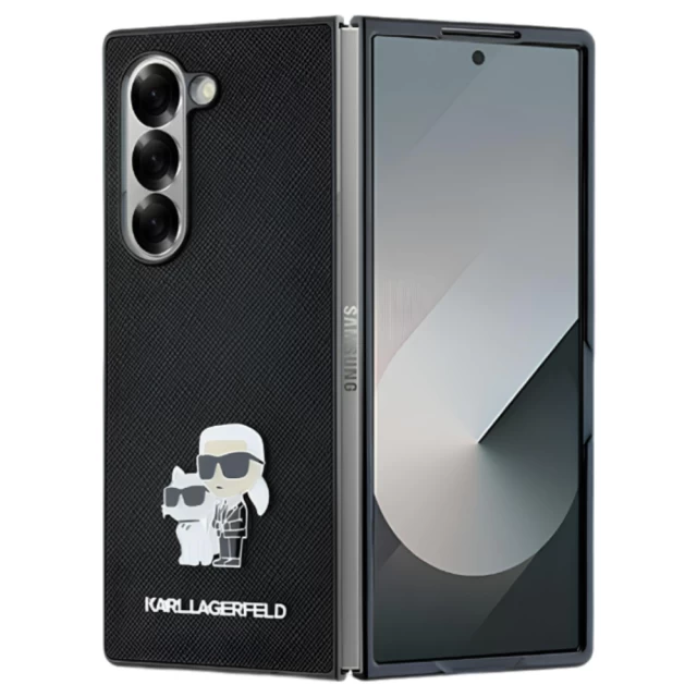 Чехол Karl Lagerfeld Saffiano Karl & Choupette Metal Pin для Samsung Galaxy Fold6 (F956) Black (KLHCZFD6SAPKCNPK)