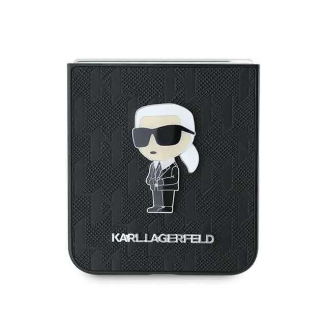 Чохол Karl Lagerfeld Saffiano Monogram Ikonik Pin для Samsung Galaxy Flip6 (F741) Black (KLHCZF6SAPKINPK)