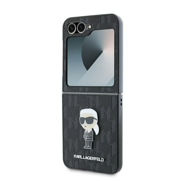 Чохол Karl Lagerfeld Saffiano Monogram Ikonik Pin для Samsung Galaxy Flip6 (F741) Black (KLHCZF6SAPKINPK)