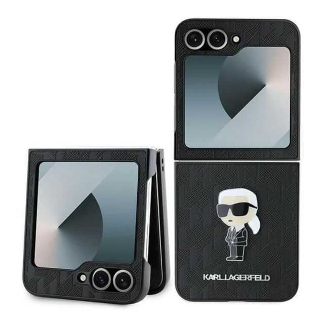 Чохол Karl Lagerfeld Saffiano Monogram Ikonik Pin для Samsung Galaxy Flip6 (F741) Black (KLHCZF6SAPKINPK)