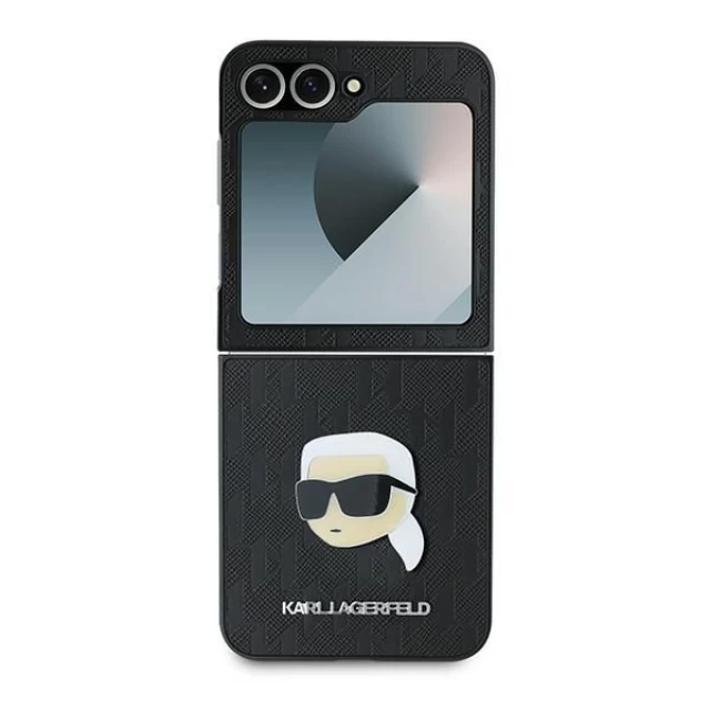 Чохол Karl Lagerfeld Saffiano Monogram Karl Head Pin для Samsung Galaxy Flip6 (F741) Black (KLHCZF6PGKSKIHK)