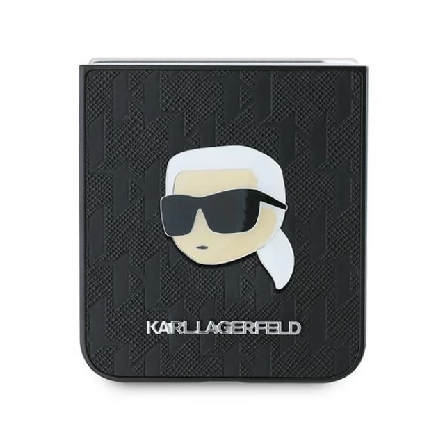 Чохол Karl Lagerfeld Saffiano Monogram Karl Head Pin для Samsung Galaxy Flip6 (F741) Black (KLHCZF6PGKSKIHK)