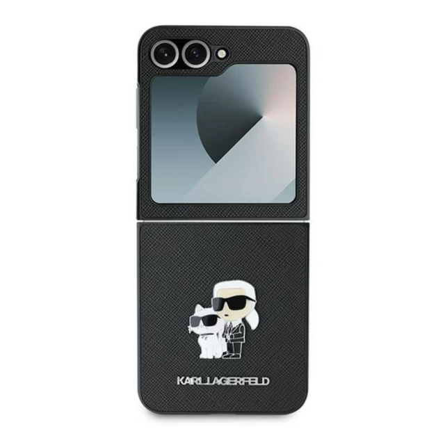 Чехол Karl Lagerfeld Saffiano Karl & Choupette Metal Pin для Samsung Galaxy Flip6 (F741) Black (KLHCZF6SAPKCNPK)