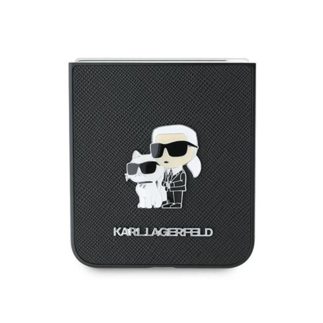 Чехол Karl Lagerfeld Saffiano Karl & Choupette Metal Pin для Samsung Galaxy Flip6 (F741) Black (KLHCZF6SAPKCNPK)