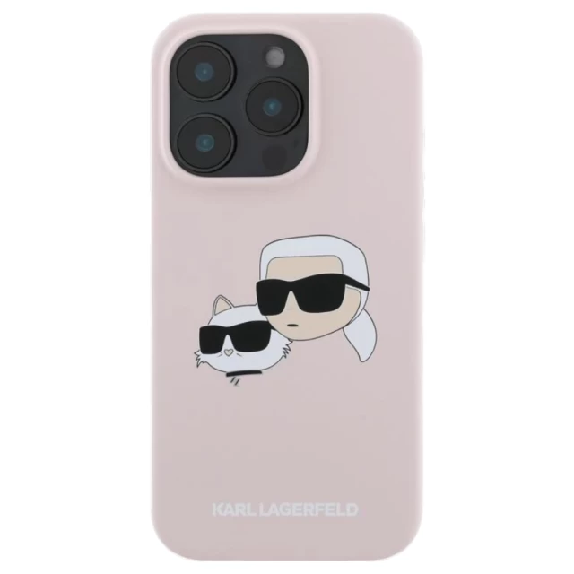 Чехол Karl Lagerfeld Silicone Karl & Choupette Head для iPhone 16 Pro Pink with MagSafe (KLHMP16LSKCHPPLP)