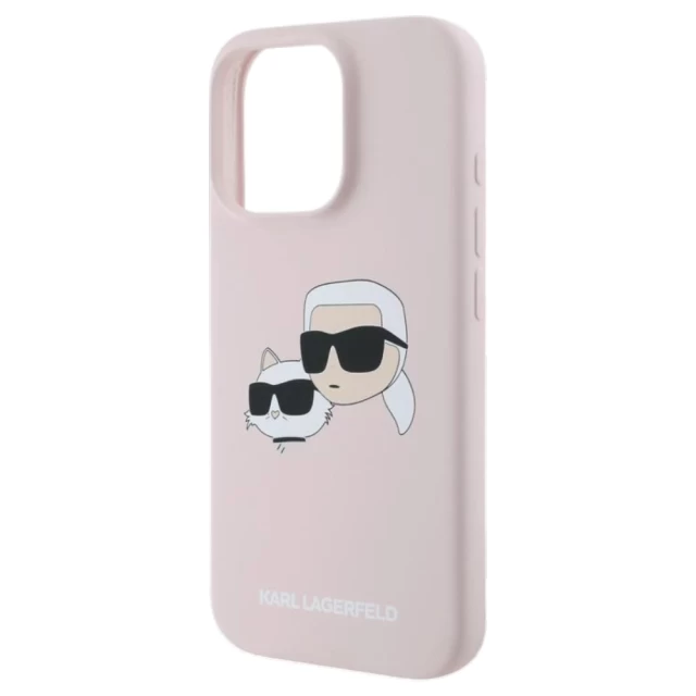 Чохол Karl Lagerfeld Silicone Karl & Choupette Head для iPhone 16 Pro Pink with MagSafe (KLHMP16LSKCHPPLP)