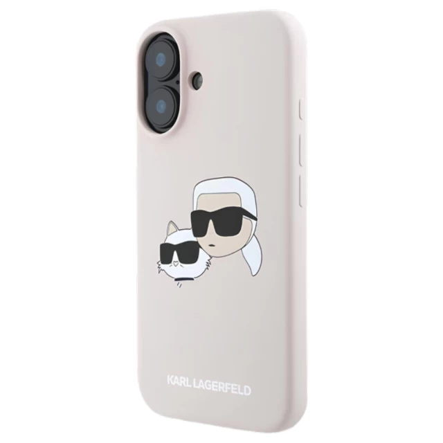 Чехол Karl Lagerfeld Silicone Karl & Choupette Head для iPhone 16 Plus Pink with MagSafe (KLHMP16MSKCHPPLP)