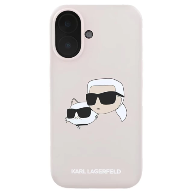 Чохол Karl Lagerfeld Silicone Karl & Choupette Head для iPhone 16 Plus Pink with MagSafe (KLHMP16MSKCHPPLP)