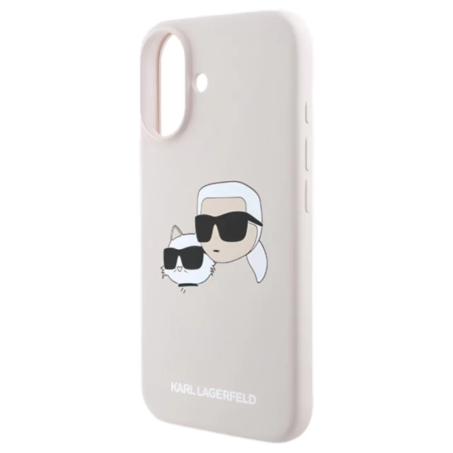 Чехол Karl Lagerfeld Silicone Karl & Choupette Head для iPhone 16 Plus Pink with MagSafe (KLHMP16MSKCHPPLP)