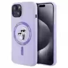 Чехол Karl Lagerfeld Silicone Karl & Choupette Ring для iPhone 15 Purple with MagSafe (KLHMP15SSCMKCRHU)