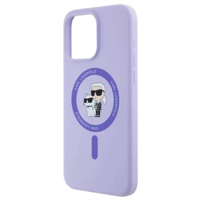 Чехол Karl Lagerfeld Silicone Karl & Choupette Ring для iPhone 15 Pro Max Purple with MagSafe (KLHMP15XSCMKCRHU)