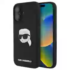 Чохол Karl Lagerfeld Silicone Karl Head для iPhone 16 Black with MagSafe (KLHMP16SSKHPPLK)