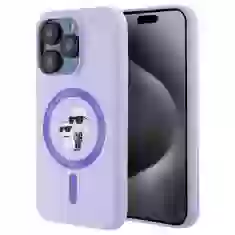 Чохол Karl Lagerfeld Silicone Karl & Choupette Ring для iPhone 15 Pro Purple with MagSafe (KLHMP15LSCMKCRHU)