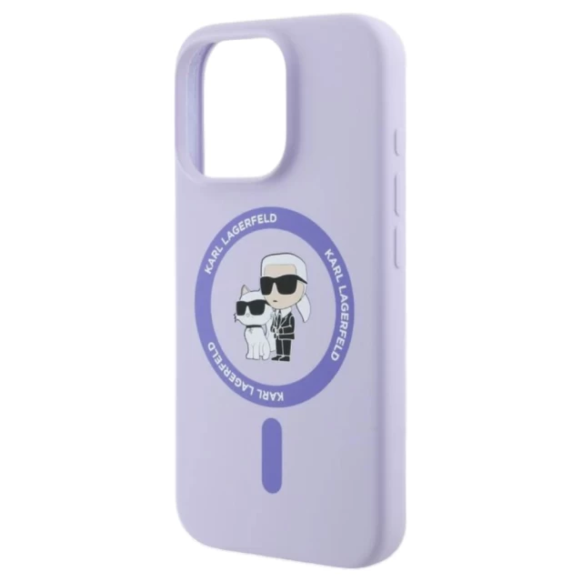 Чехол Karl Lagerfeld Silicone Karl & Choupette Ring для iPhone 16 Pro Purple with MagSafe (KLHMP16LSCMKCRHU)