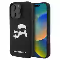 Чехол Karl Lagerfeld Silicone Karl & Choupette Head для iPhone 16 Pro Black with MagSafe (KLHMP16LSKCHPPLK)