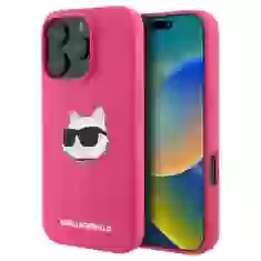 Чохол Karl Lagerfeld Silicone Choupette Head для iPhone 16 Pro Fuschia with MagSafe (KLHMP16LSCHPPLF)