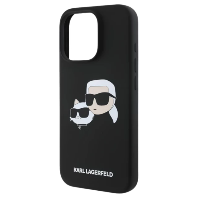 Чохол Karl Lagerfeld Silicone Karl & Choupette Head для iPhone 16 Pro Max Black with MagSafe (KLHMP16XSKCHPPLK)