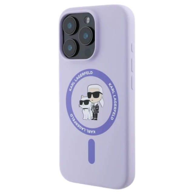 Чехол Karl Lagerfeld Silicone Karl & Choupette Ring для iPhone 16 Pro Max Purple with MagSafe (KLHMP16XSCMKCRHU)