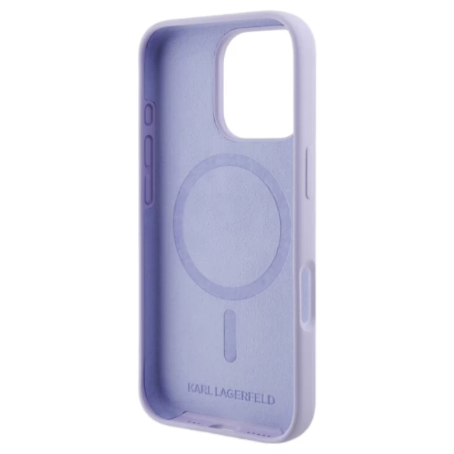 Чехол Karl Lagerfeld Silicone Karl & Choupette Ring для iPhone 16 Pro Max Purple with MagSafe (KLHMP16XSCMKCRHU)